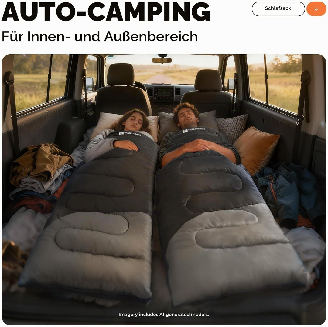 Schlafsack - 1,35 kg 3 Jahreszeiten-Deckenschlafsack, 2-in-1 Schlafsack Erwachsene, 10 °C bis 26 °C