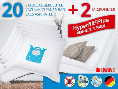 20 Staubsaugerbeutel passend für AEG-Staubsauger: VX4-1-EB, VX4-1-GM-T, VX4-1-IW-P, VX4-1-OR, VX4-1-