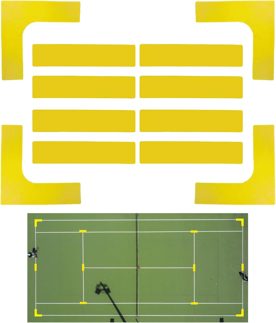 Pickleball Spielfeld Markierungs Kit | Tragbares Markierungs-Set Für Pickleball Court Outdoor - ruts