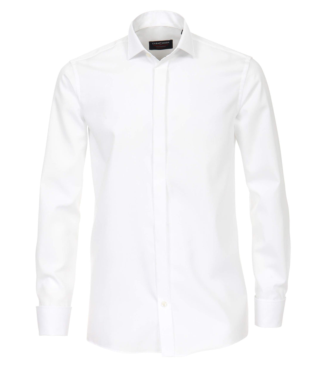 CASAMODA Herren Popeline Hemd unifarben 005350 Comfort Fit Standard 38 Grosse Grössen Weiss, Standar