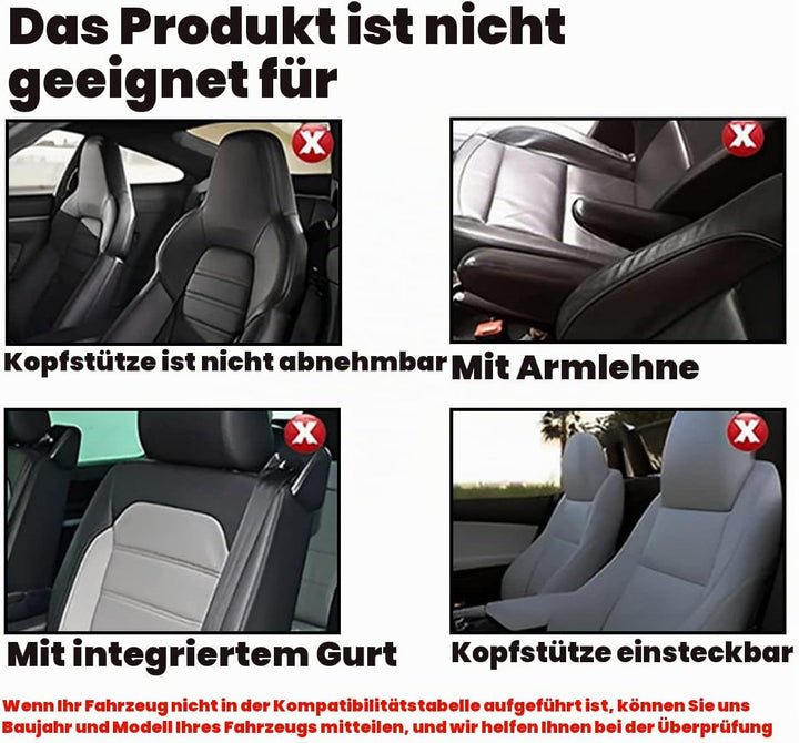 JNNJ 9 Stück Autositzbezüge Kompletter Satz, Auto-Schonbezug Für Highbacksitz, Universell Einsetzbar