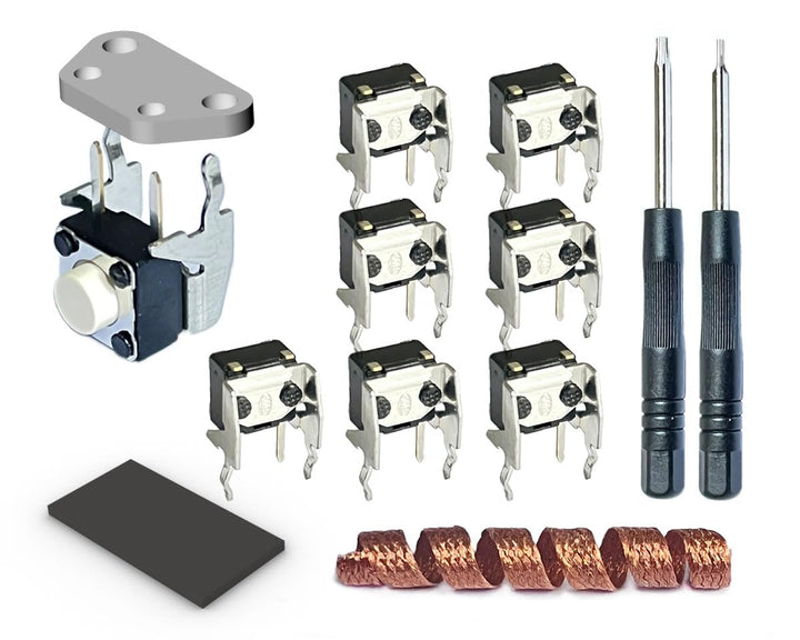 ElecGear 8x Taktiler Schalter + Entlöt-Heizplatte für Xbox Controller, Ersatz LB RB Stossfängertaste