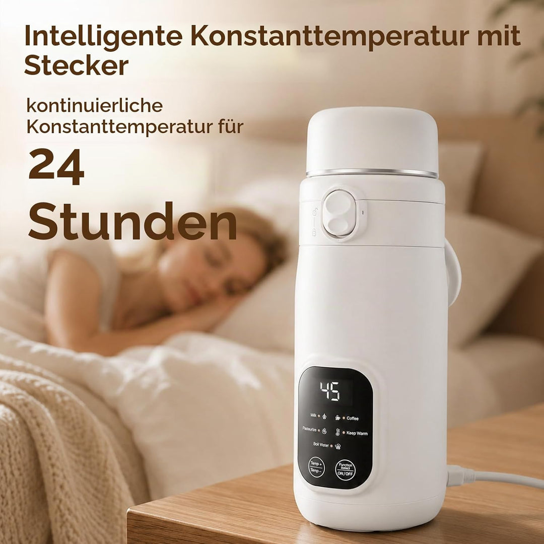 Elektrischer Reisewasserkocher Klein, 500ML Mini Wasserkocher 316 Edelstahl, 8 Sekunden Schnellheizu