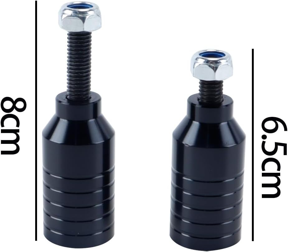 2 Stück Pro Stunt-Scooter Pegs – Regenbogenschwarzes Aluminium mit 12,9-Stufenachse und Befestigungs