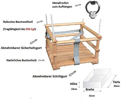 Kinderschaukel Babyschaukel Holz Babywippe Zimmerschaukel Indoor Baby Schaukel Stoff Babysitz Baby S