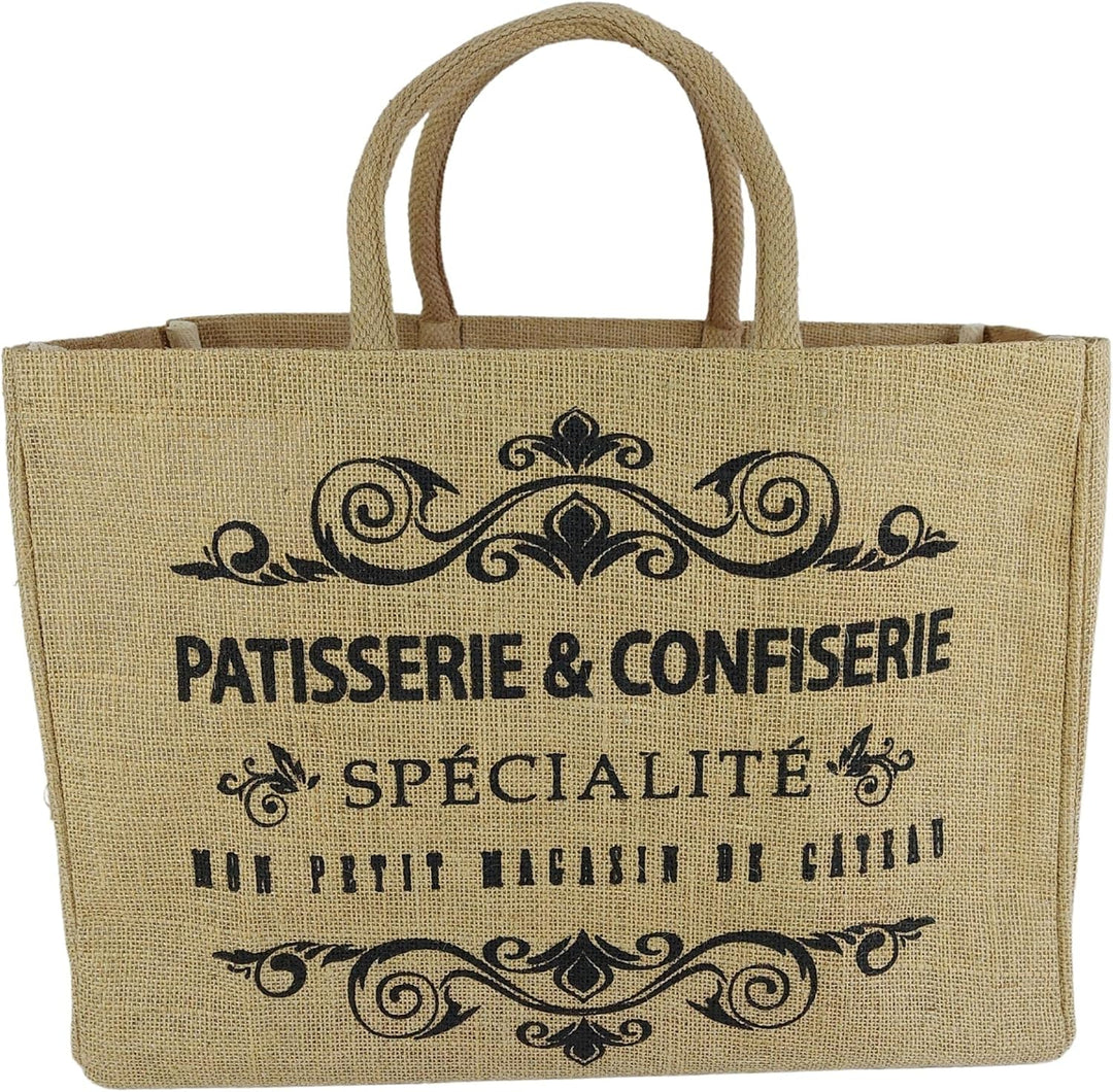 Domelo Einkaufskörbe. Bedruckte Einkaufstasche. Jute Tasche gross. Korbtasche, wasserabweisenden Str