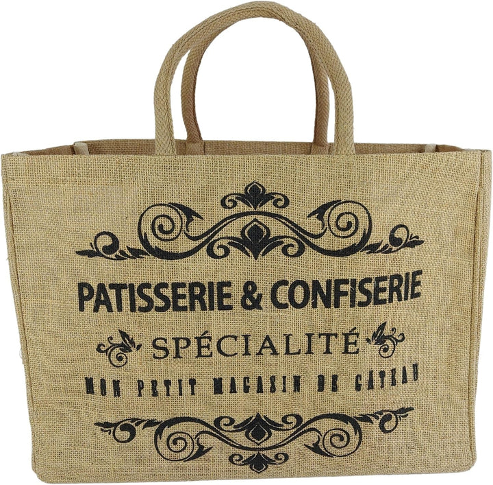 Domelo Einkaufskörbe. Bedruckte Einkaufstasche. Jute Tasche gross. Korbtasche, wasserabweisenden Str