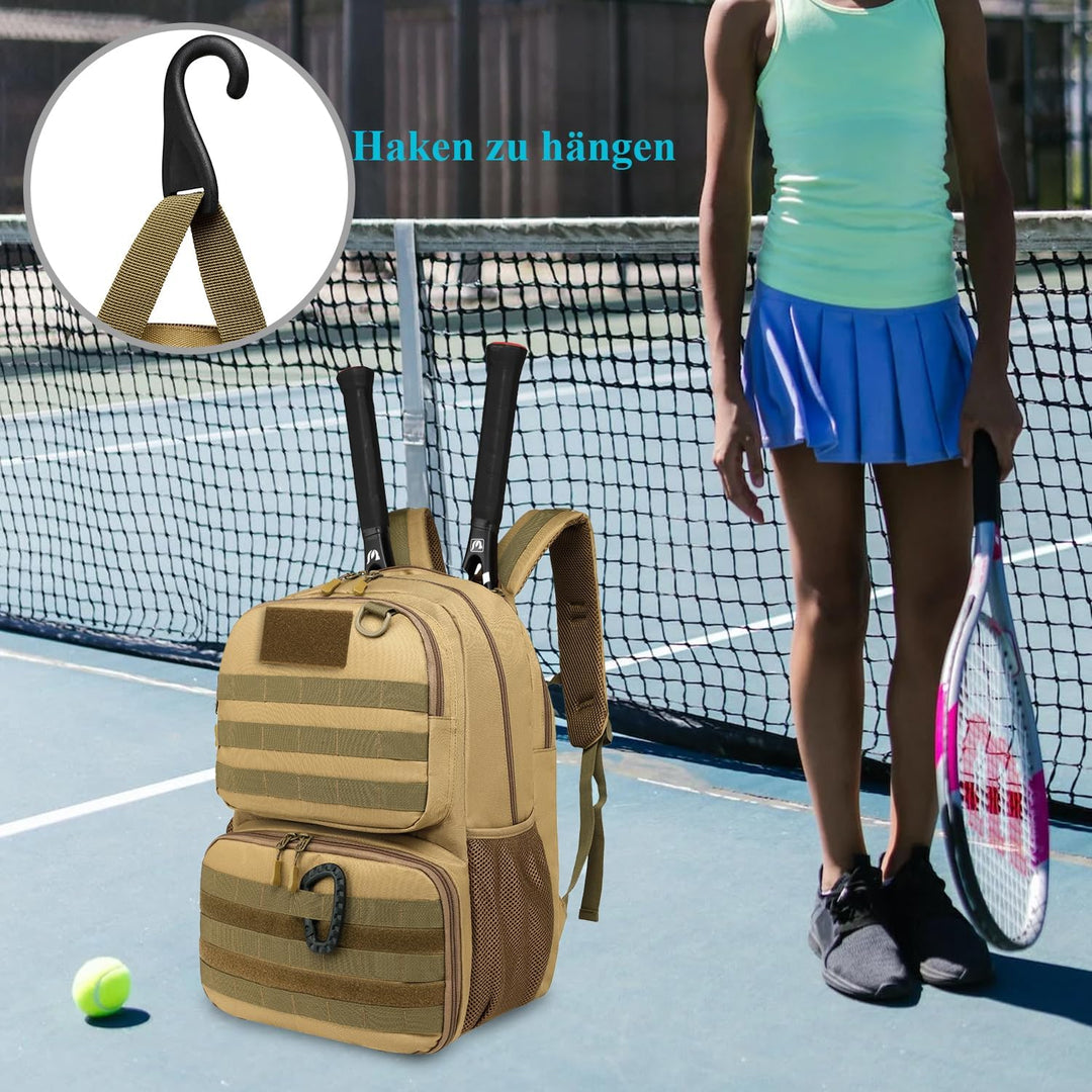 BlesMaller Tennisrucksack für Damen &amp; Herren Taktische Tennistasche mit Schuhfach &amp; Schlägerschutz S