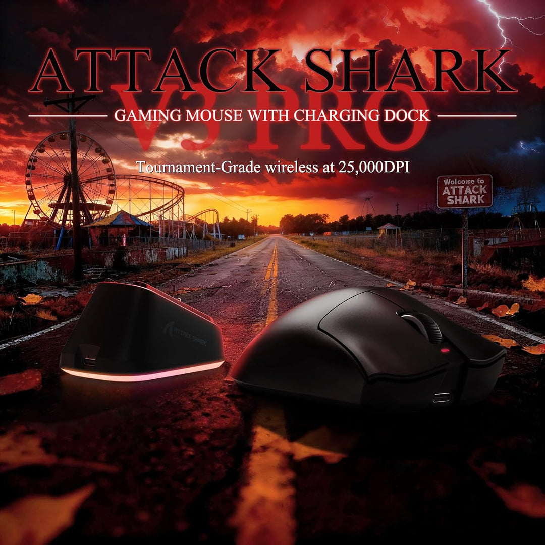 MAMBASNAKE x Attack Shark V3PRO Kabellose Gaming-Maus mit Magnetischer Ladestation, PAW3311-Sensor,