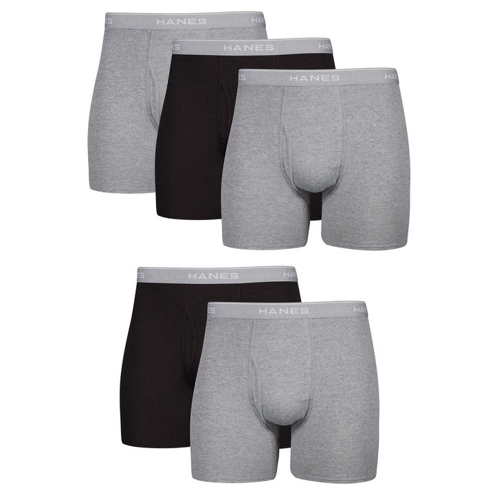 Hanes Ultimate Mens Retroshorts (5er Pack) M Schwarz/Grau, 5 Stück, M Schwarz/Grau, 5 Stück
