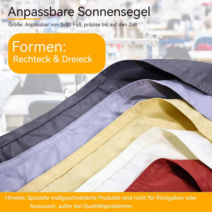 Shade&amp;Beyond Sonnensegel Wasserdicht Rechteckig 2 x 2 m Wetterschutz Sonnenschutz Sunsegel PES-Polye