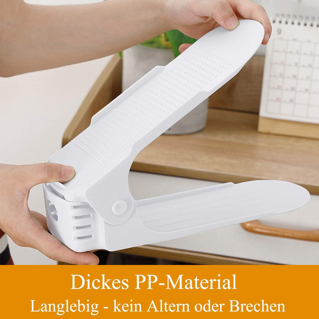 20 Stück Einstellbare Schuhregale Set Schuhstapler Schuhhalter 3 höhenverstellbar Schuhorganizer Pla