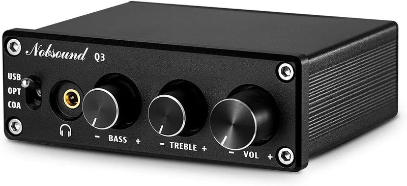 Nobsound Audio Q3 Kopfhörer Verstärker Mini Stereo DAC USB/Optisch/Koaxial zu RCA AUX 24 Bit/192 kHz