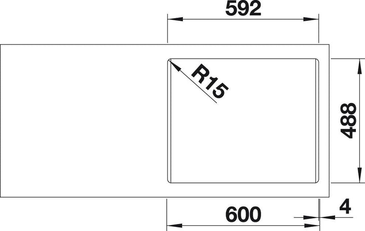 BLANCO PALONA 6 | Keramik basalt | Einbauart: Einbau von Oben | mit Ablauffernbedienung | 60er Unter