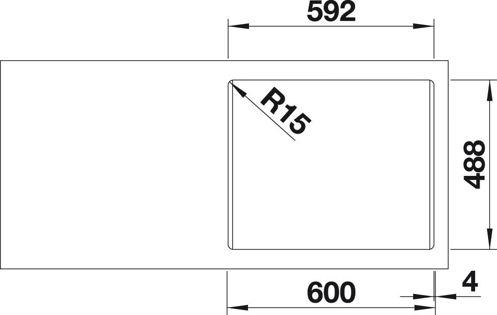 BLANCO PALONA 6 | Keramik schwarz | Einbauart: Einbau von Oben | mit Ablauffernbedienung | 60er Unte