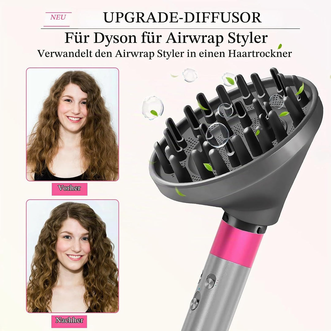 DianSung Diffusor Aufsätze für Dyson Airwrap Styler HS05 HS01, umwandelbar für Airwrap Styler in Haa