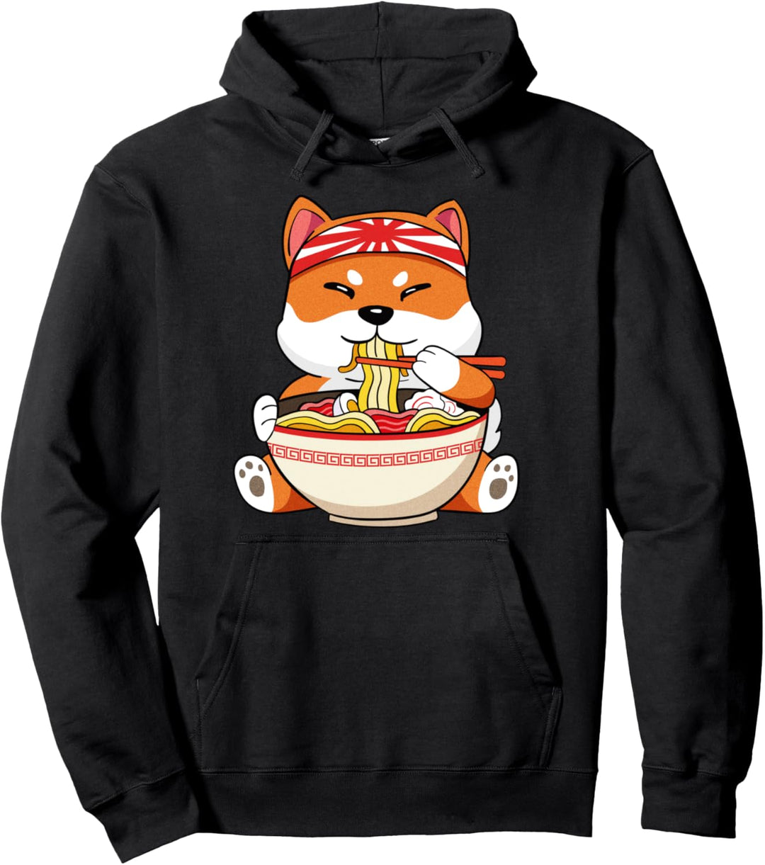 Akita Shiba Inu Ramen Nudeln Anime Manga Otaku Kawaii Tier Pullover Hoodie