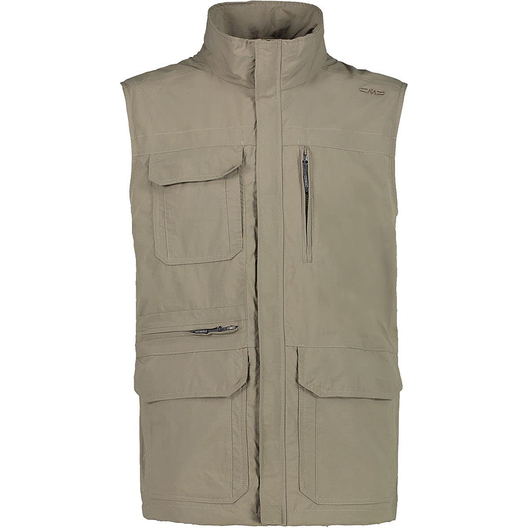 CMP Herren Gilet in Nylon Traspirante Con Spaziose Tasche Weste 50 Holz, 50 Holz