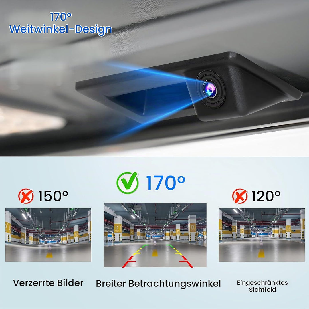 Hikity 1080P AHD Rückfahrkamera für VW Touran Passat Touareg Tiguan Auto Rückfahrkamera 170° Weitwin