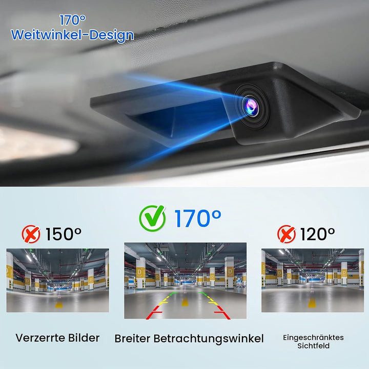 Hikity 1080P AHD Rückfahrkamera für VW Touran Passat Touareg Tiguan Auto Rückfahrkamera 170° Weitwin