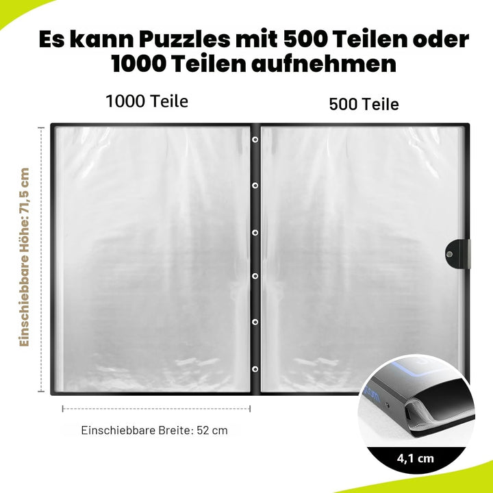 ALL4JIG Aufbewahrungsmappe für Enthusiasten | Platzsparender Organizer für Erwachsene | Fasst 20 Puz