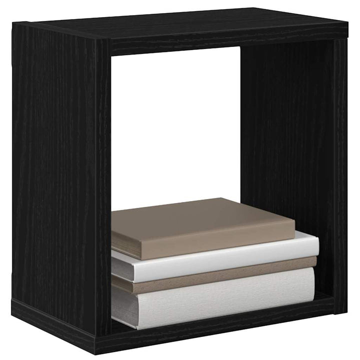 vidaXL Wandregale mit Regal Schwarz Eichen-Optik Holzwerkstoff, Moderne rechteckige Wandregal, aus H