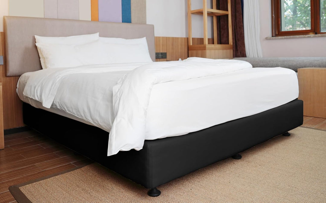 Boxspring-Bezug, Queen-Size-Grösse, Jersey-Strick und dehnbar, 4 Seiten, Bettrock für Hotel und Zuha