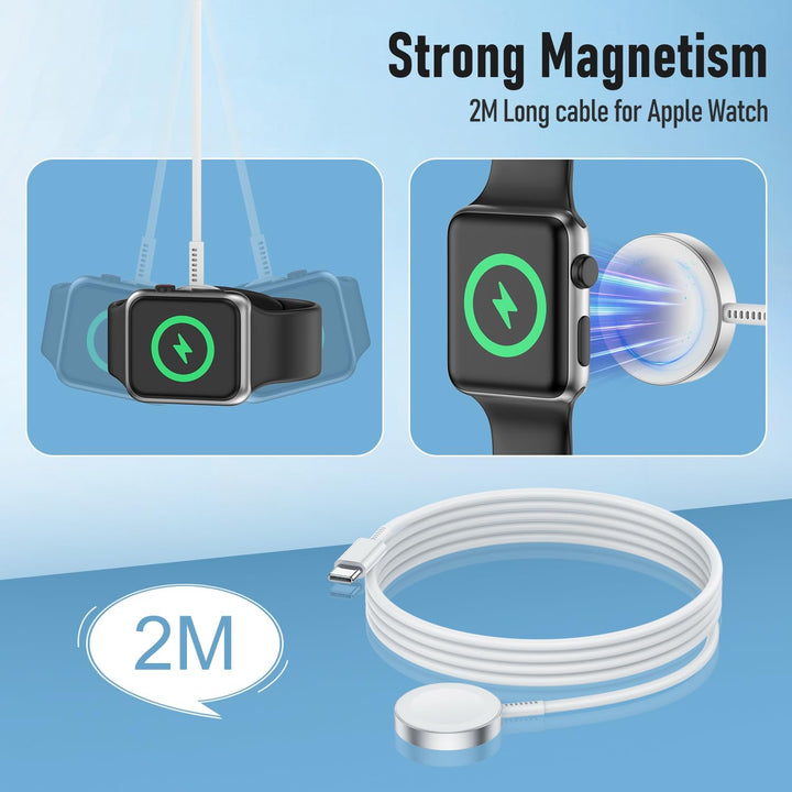 Apple Watch Ladekabel USB C 1M, 2Pack Original iWatch Ladekabel Ladegerät Schnellladekabel Charger A