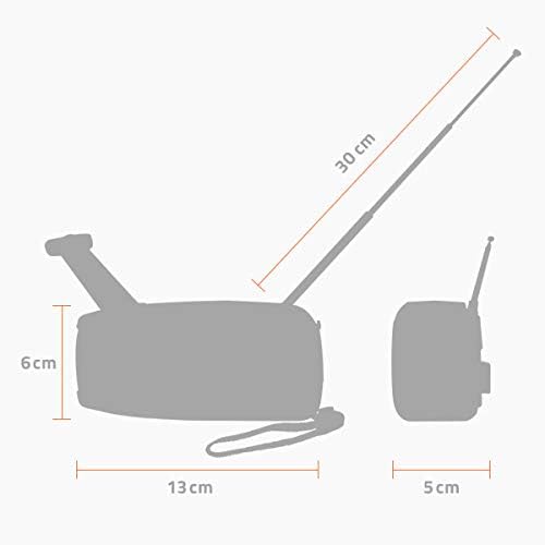 Kurbelradio, Solarradio mit Kurbel, Notfallradio mit integrierter LED-Taschenlampe, USB Anschluss, H