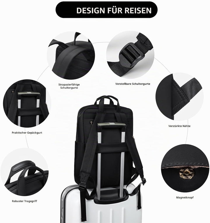 GOLF SUPAGS Rucksack Damen Klein Laptop Rucksack Herren für Laptop 13.3 Zoll Reiserucksack Handgepäc