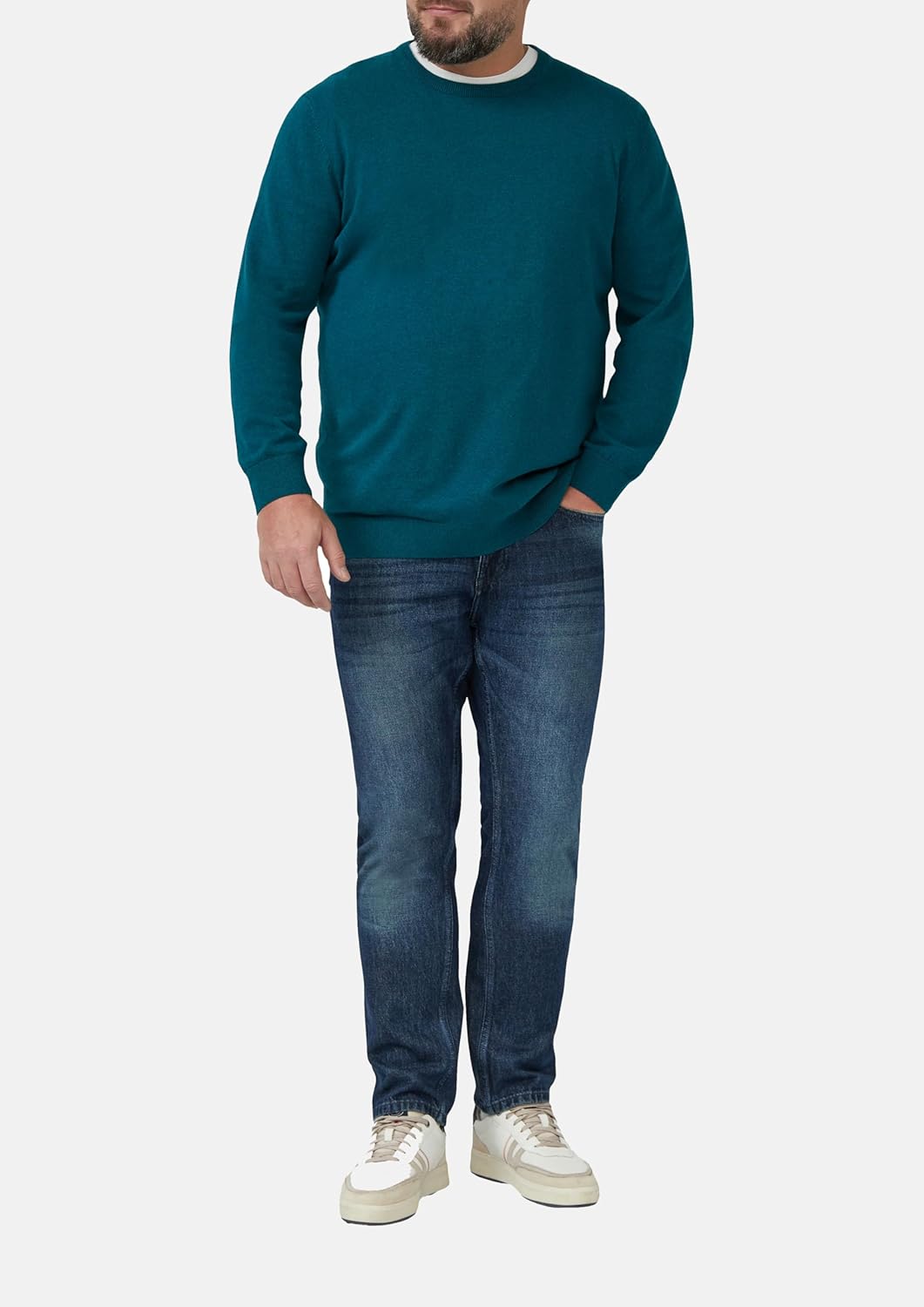 s.Oliver Pullover mit Crew Neck Herren XXL Blaugrün Melange, XXL Blaugrün Melange