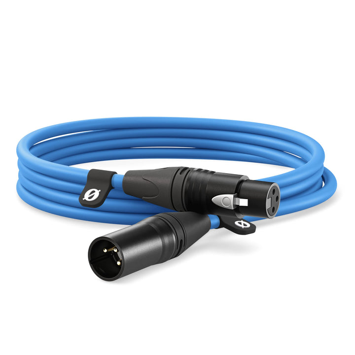 RØDE XLR-3 Hochwertiges XLR-Kabel (3 m, blau) XLR-3 blau, XLR-3 blau