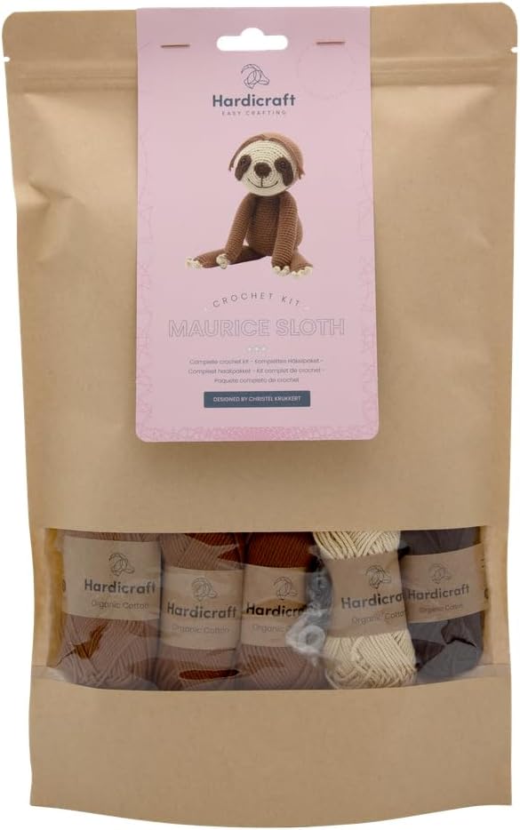 Hardicraft Häkelpaket Häkelset zum selber Machen mit Anleitung und Material für Maurice Faultier, Ma