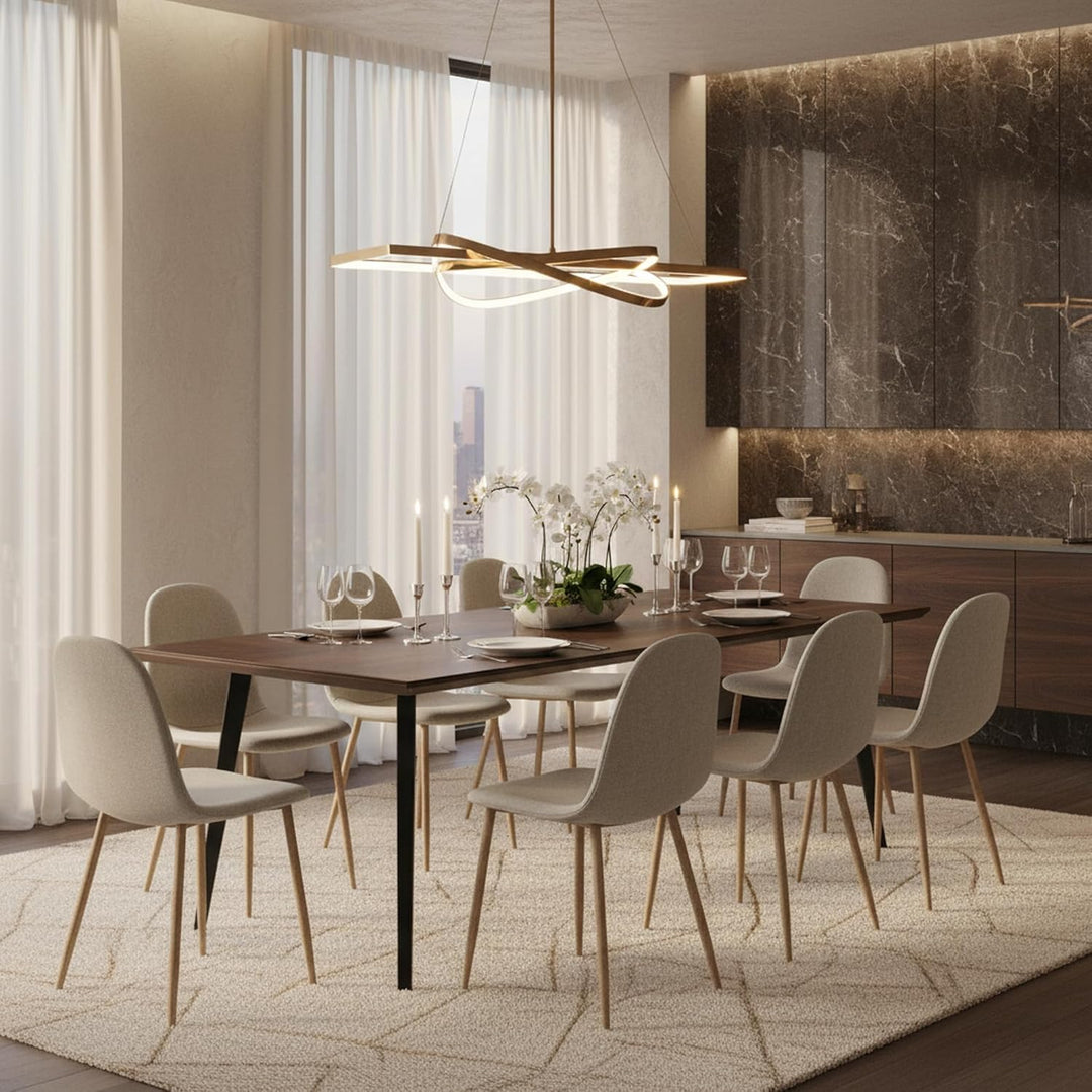 Homy Casa Esszimmerstühle, Stoff Küchenstuhl mit Metallbeinen, Schlafzimmer, Wohnzimmer, Eichenbeine