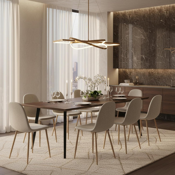 Homy Casa Esszimmerstühle, Stoff Küchenstuhl mit Metallbeinen, Schlafzimmer, Wohnzimmer, Eichenbeine