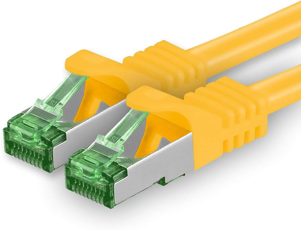 Cat7 Netzwerkkabel 30m - Gelb - 1 Stück - Cat 7 Ethernetkabel Lankabel Lan 10Gbits Patchkabel Rj45 f