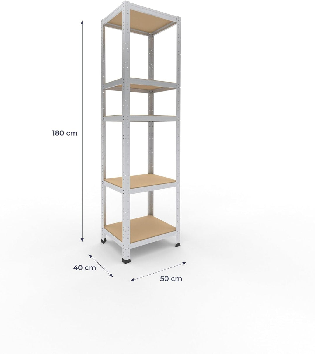shelfplaza® 180x50x40cm Home Schwerlastregal verzinkt/Metallregal mit 5 Böden/Kellerregal Metall, Ga