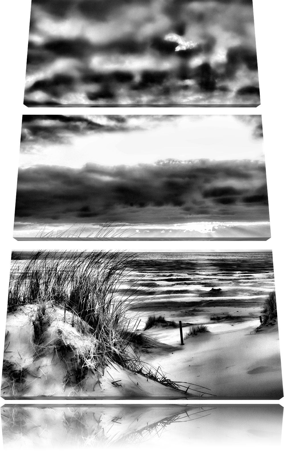Pixxprint Nordsee als Leinwandbild/Grösse: 3 Teilig (120x80 cm) cm/Wandbild/Kunstdruck/fertig bespan