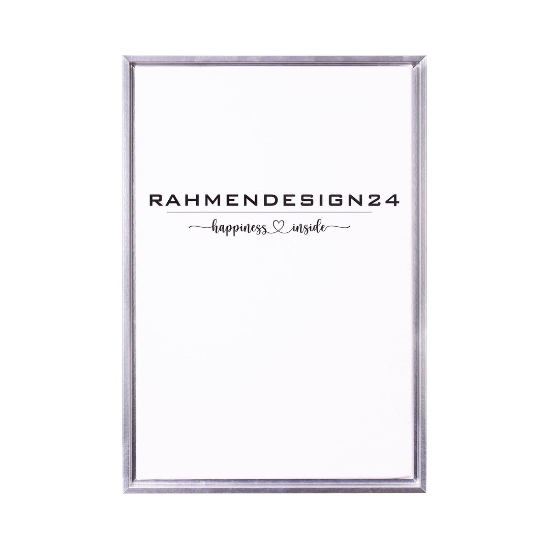 Rahmendesign24 Schattenfugenrahmen Oslo für Keilrahmenbilder und Leinwände 60x90 Silber (hochglanz)
