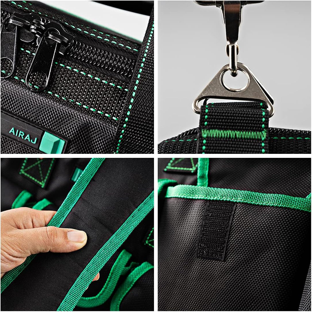 AIRAJ Elektriker Werkzeugtasche 40 * 23 * 28CM,Verstellbarem Schultergurt/Hohes Volumen/Wasserdichte