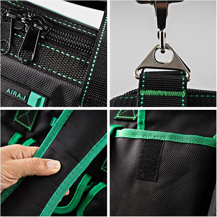 AIRAJ Elektriker Werkzeugtasche 40 * 23 * 28CM,Verstellbarem Schultergurt/Hohes Volumen/Wasserdichte