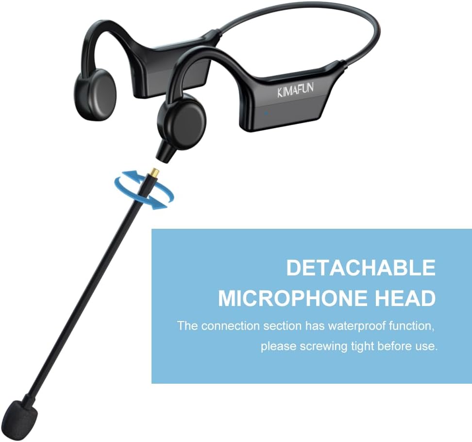 KIMAFUN Drahtloses Fitness Headset Mikrofon 2.4G, IP67 Wasserdichtes Schweissfestes Kabelloses Mikro