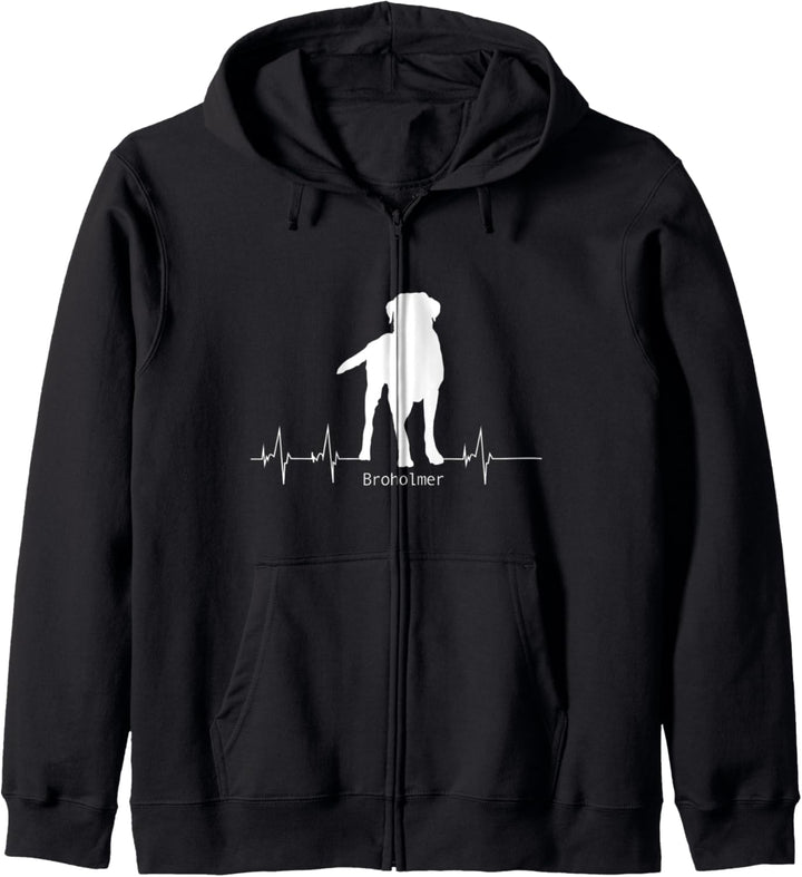 Herzschlag Pulslinie Design - Broholmer Kapuzenjacke