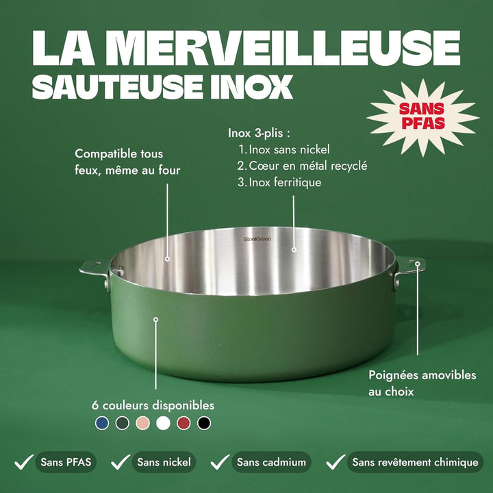 COOKUT La Merveilleuse Schmorpfanne, Edelstahl, 28 cm