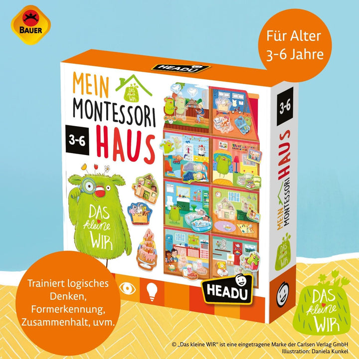 Headu DAS kleine WIR Haus Montessori Lernspiel Formen &amp; Werte für Kinder | Formen sortieren &amp; Werte