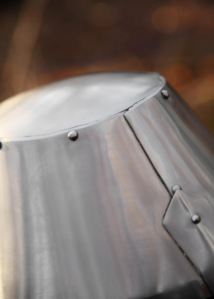 Battle-Merchant Grosser Helm Pembridge, um ca. 1370, 1,2mm Stahl - schaukampftauglich - Topfhelm - T