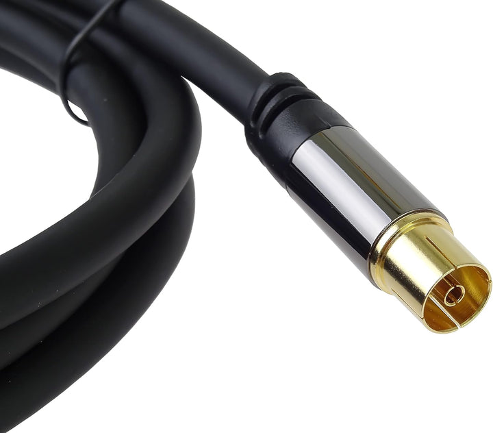 PremiumCord HQ-Verbindungskabel der TV-Antenne, M/F, 75 Ohm (135 dB), 4X geschirmt, Metallverbinder,