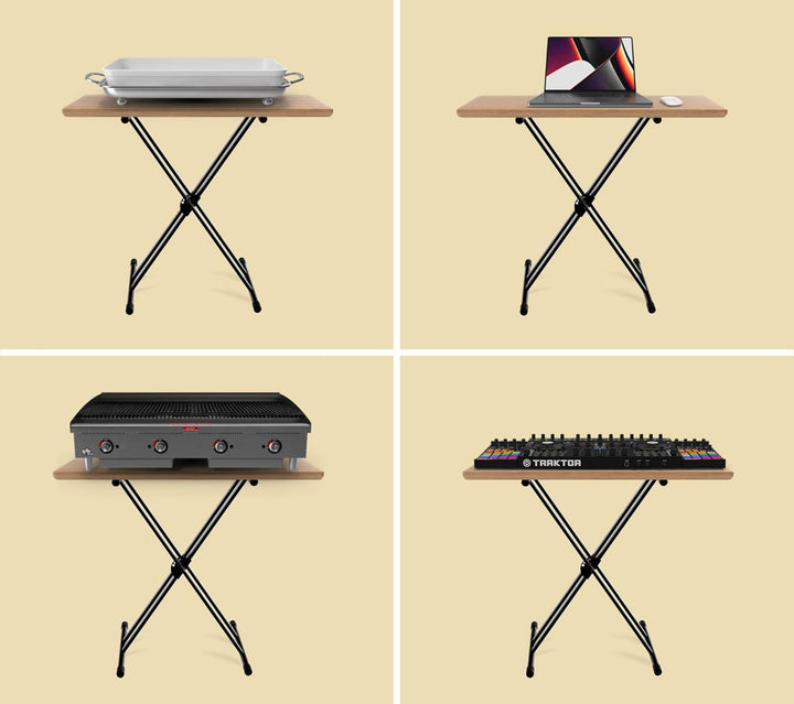 Classic Cantabile Doppelstrebiger Keyboardständer - 5-Fach höhenverstellbares Keyboard Stativ - Stab