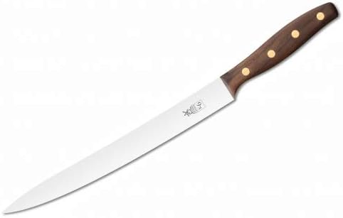 Windmühlenmesser Fleisch- und Filiermesser - K6M - rostfreier Edelstahl, Klinge: 23 cm Farbe Walnuss