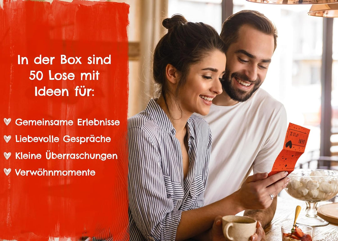 Losbox für Paare - Das Geschenk für unvergessliche Momente - 50 Lose mit Ideen für Spiel, Spass & vi